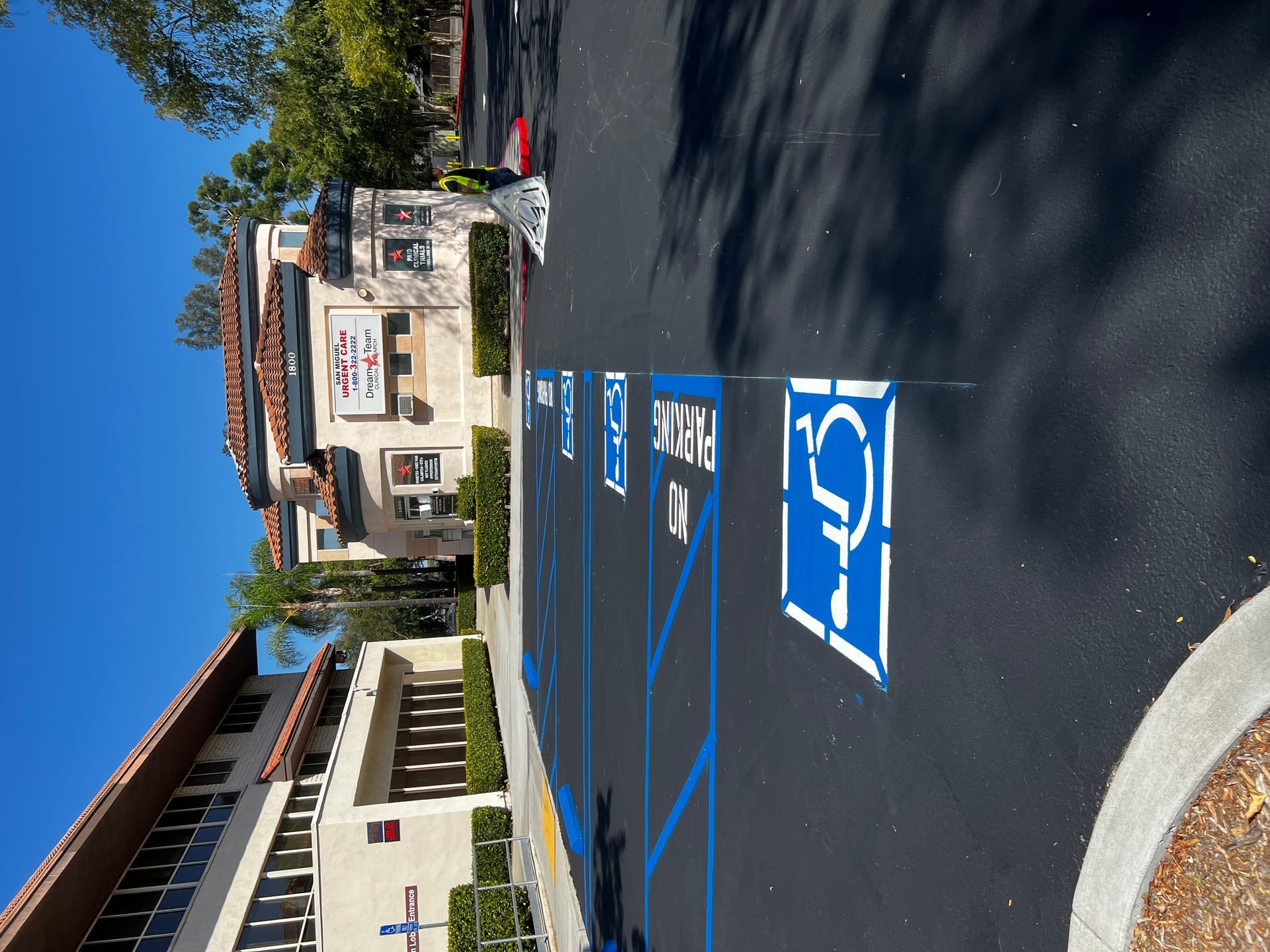 Handicap parking signage and striping