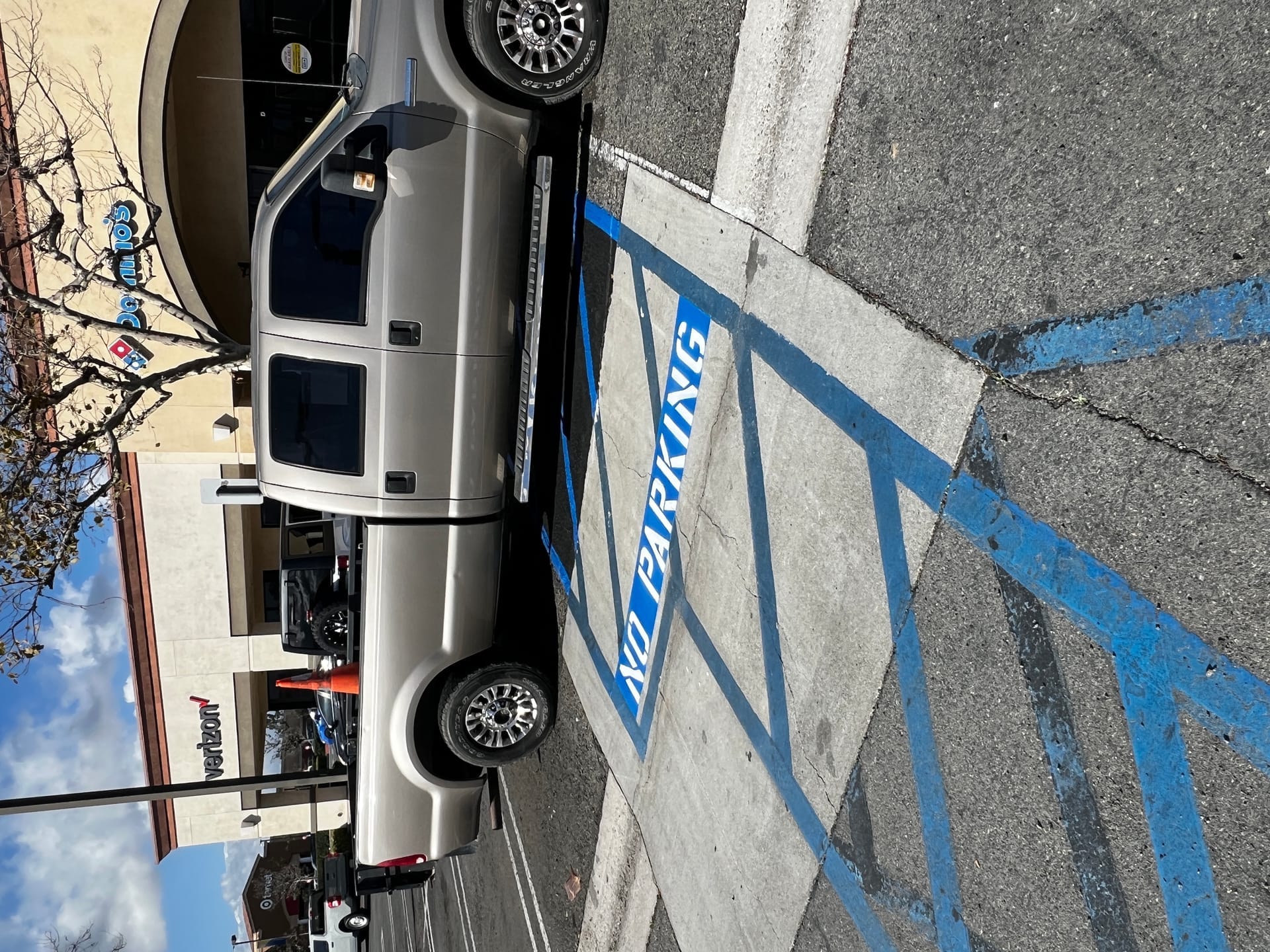 Handicap parking space markings