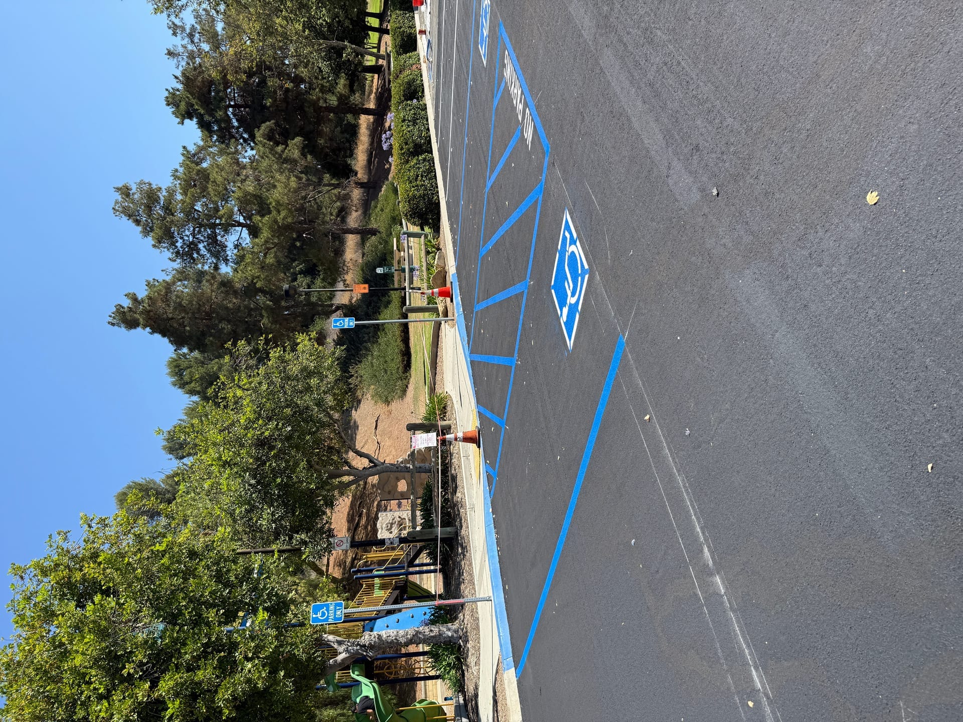 Blue handicap parking stall