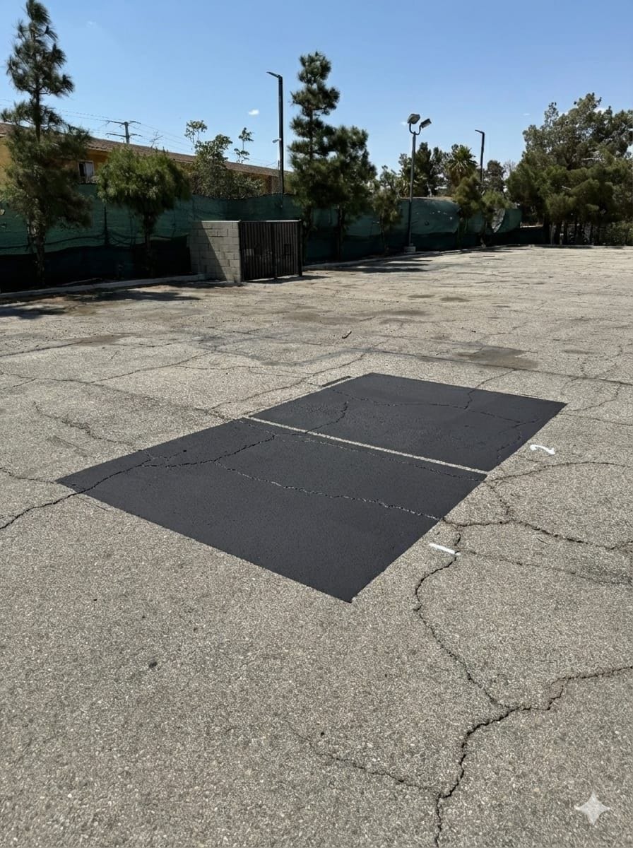 Driveway after sealcoat sample