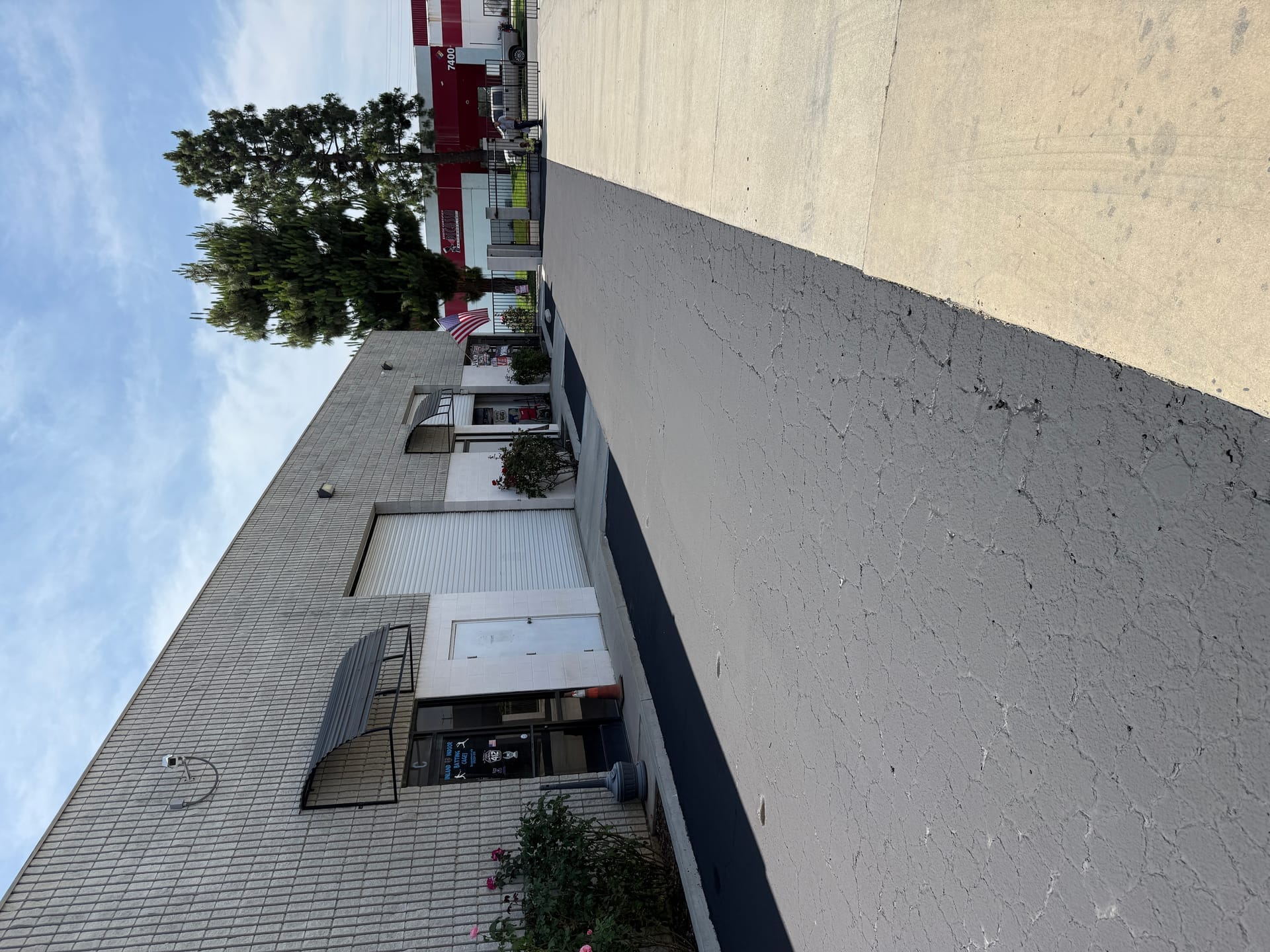 Freshly sealed parking lot surface