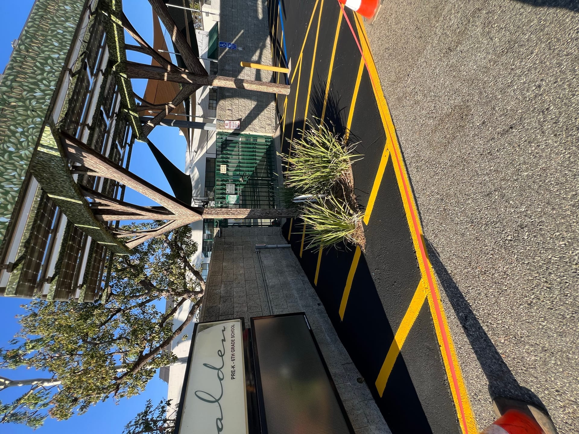 Professional parking lot line striping