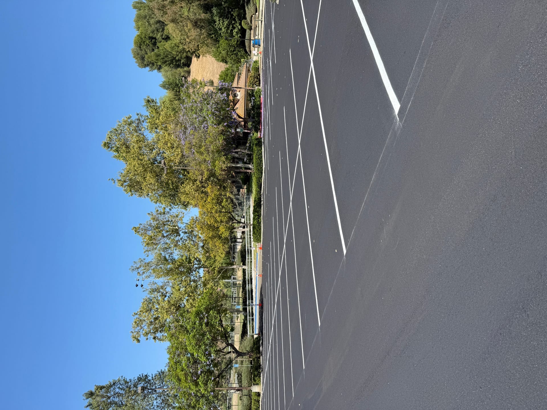 Crisp striping on sealed lot
