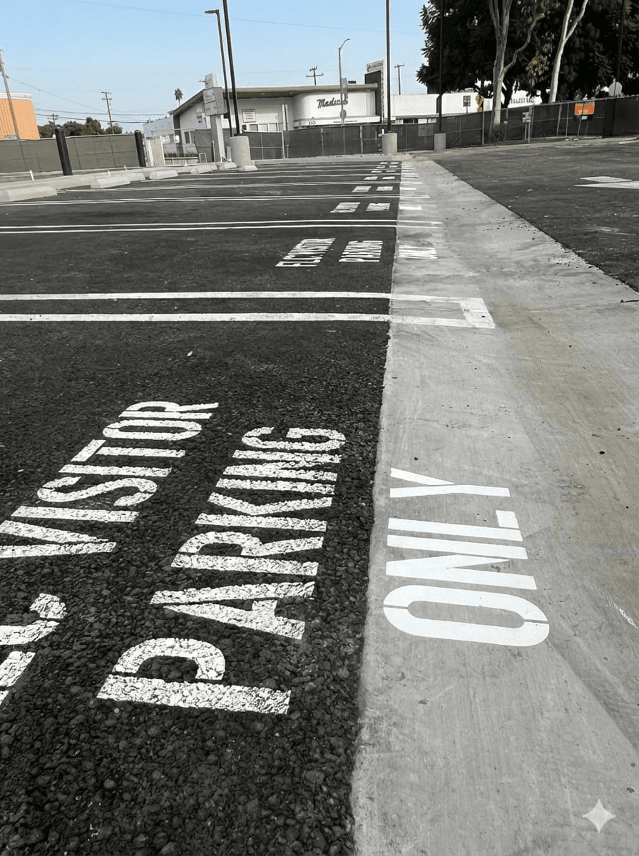 Completed striping project